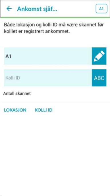 TODO: Skjermbilde – skann hyllelokasjon