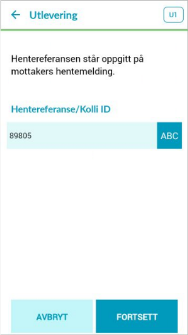 TODO: Skjermbilde – skann hentekode