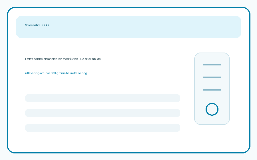 TODO: Skjermbilde – grønn bekreftelse